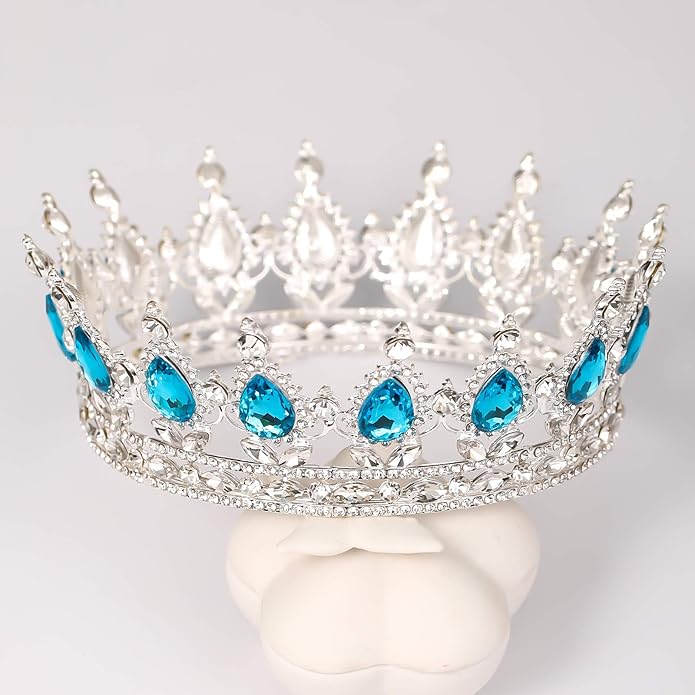 FORSEVEN Queen Crown Rhinestone Wedding Crowns and Tiaras for Women Costume Party Hair Accessories Princess Birthday Crown Crystal Bridal Crown Halloween Decorations Headband