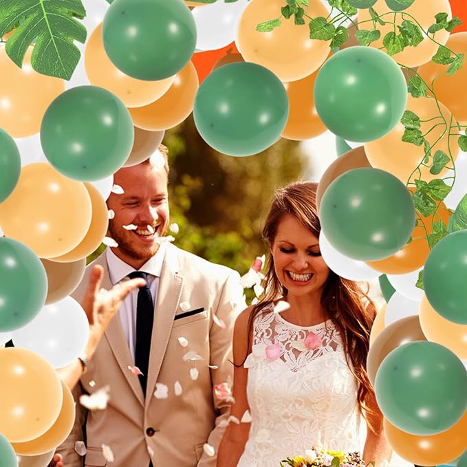 Sage Green and Brown Latex Balloon Garland Kit DIY Party Decorations for Birthday Wedding and Shower and Elegant Arch Decor Set for Festive Atmosphere