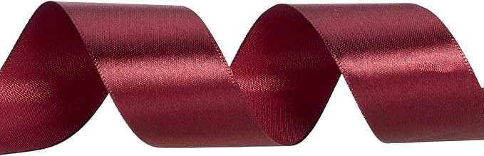 ATRBB 25 Yards 1-1/2 inch Wide Satin Ribbon Perfect for Wedding,Handmade Bows and Gift Wrapping(Wine Red)