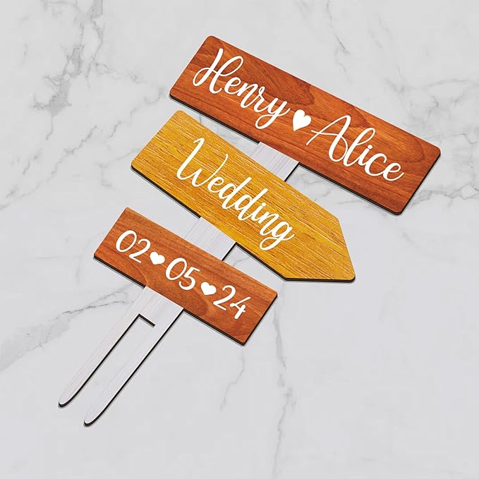 Personalized Rustic Fall Wedding Cake Topper in Wood Custom Wedding Cake Topper with Names & Date (Thanksgiving)