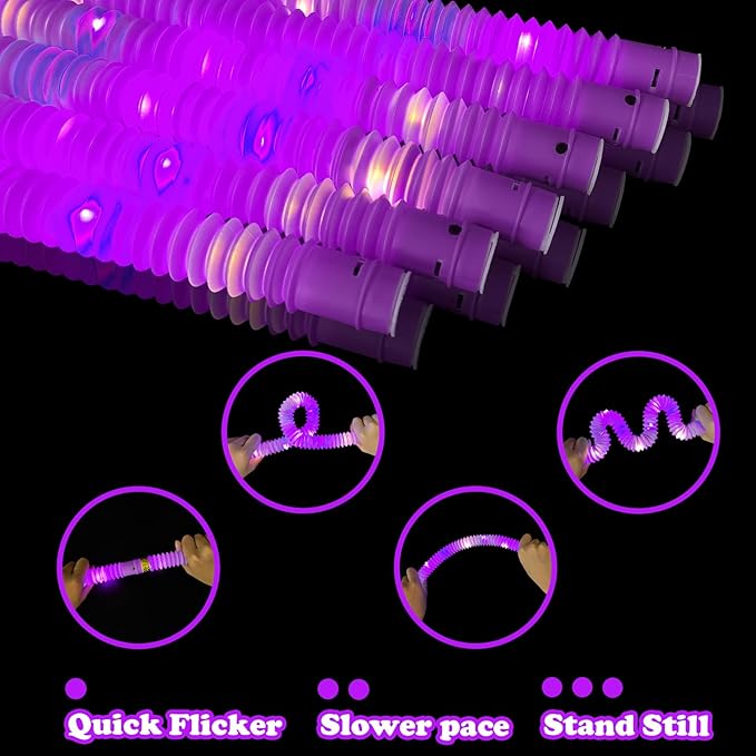 24 PCS Purple Glow Party Favors Supplies Toys for Kids,Light Up Glow Sticks Necklaces Bracelets Accessories for Toddlers,Glow Christmas Birthday Camping Wedding Party Decorations for Boys Girls