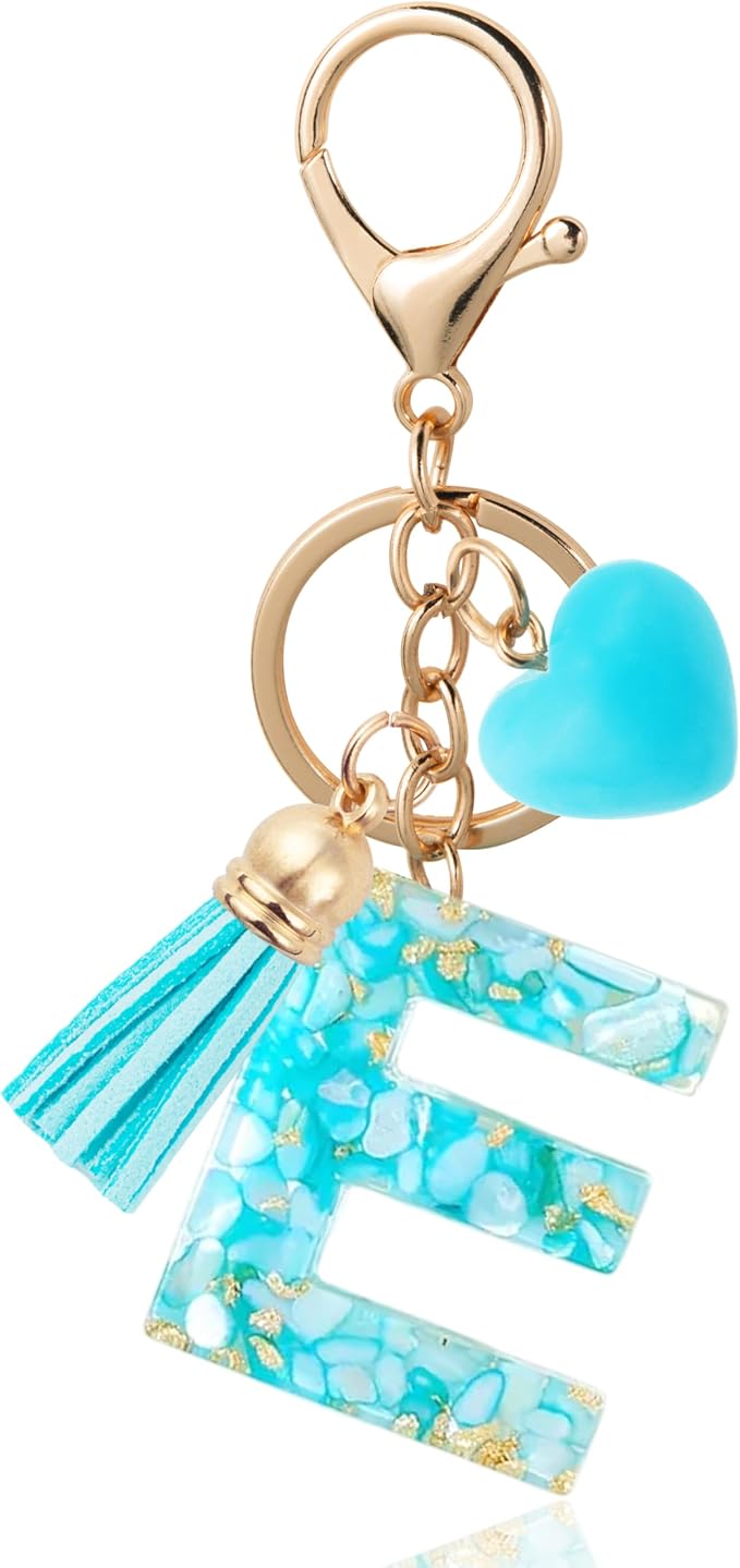 Initial Letter Keychain, Butterfly Keychain Cute Resin, Initial Keychain Backpack Charms, Key chain for Women, Girls