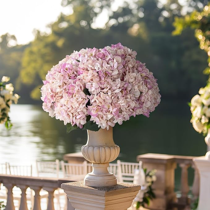 10PCS Faux Hydrangea Flower Hydrangea Artificial Flowers Hydrangea Bouquet Faux Flower Table Centerpieces for Home Wedding Bridal Bouquet Office Party DIY Floral Decor