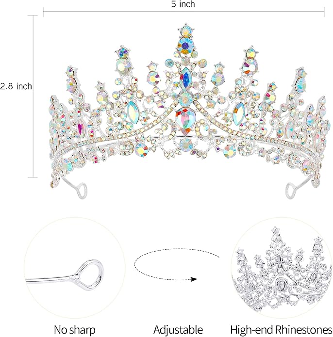 VELSCRUN Birthday Tiara Crowns for Women Girls Crystal Birthday Girl Headband Sash Elegant Princess Crown Happy Birth Party Decorations Women Sisters Birth Gift Hair Accessories