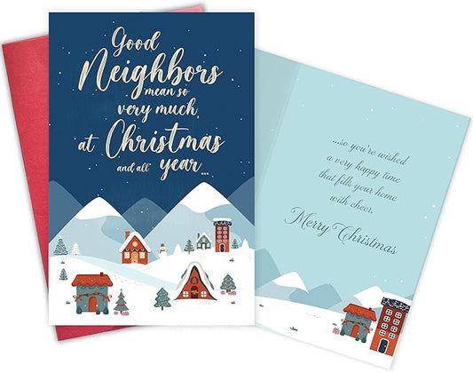 Neighbors Christmas Card, Heartfelt Holiday Greeting to Show Appreciation, Xmas Card Gift Ideal for Next-Door Friends