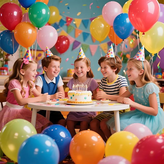 KAWKALSH 120 Balloons Rainbow Set 12 Inches, Assorted Color Latex Balloons Made With Strong Multicolored Latex for Birthday Baby Shower Wedding Party Supplies Arch Garland Decoration