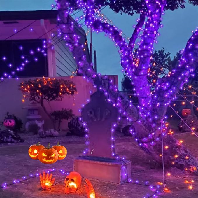 YEGUO 165ft 500 LED Christmas Lights Outdoor Waterproof, Purple String Lights Plug in, Twinkle Christmas Tree Lights Indoor with Timer Memory 8 Modes