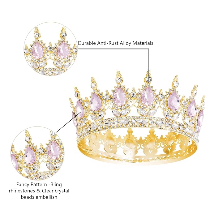 Queen Crown Rhinestone Wedding Crowns and Tiaras for Women Costume Party Hair Accessories Princess BirthdayCrown Crystal BridalCrown