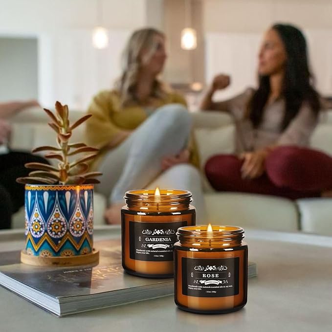 12 Pack Black Apothecary Jar Scented Candles - Natural Soy Wax with Premium Essential Oils, 3.5oz/100g Each, Relaxing Gift Set for Home Decor,Party,Christmas and Other Festivals