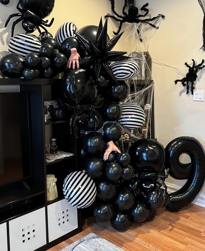 Smlpuame 40 inch Number Balloon 0-9 Black Large Number 9 Balloons,Digital Balloons for Birthday Party Celebration Decorations Supplies, Helium Foil Number Balloons for Wedding Anniversary