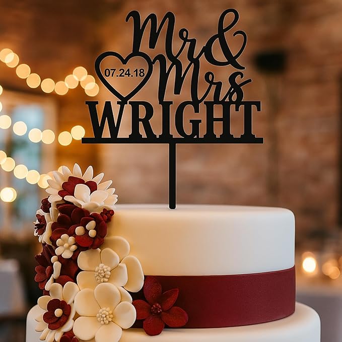 Wedding Cake Toppers - Custom Bride & Groom Design for Your Special Day - Mr & Mrs Cake Topper Brings a Special Touch to Weddings & Anniversaries- Make Your Celebration Unforgettable with Cake Toppers