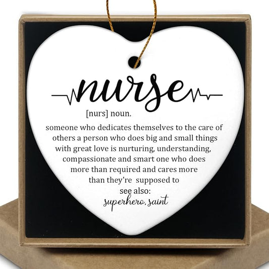 Cool Nurse Gifts for Women Nurses Day Ceramic Ornament Nursing Student Nurse Graduation Gift Ideas for Her Christmas Tree Decorations Ornaments