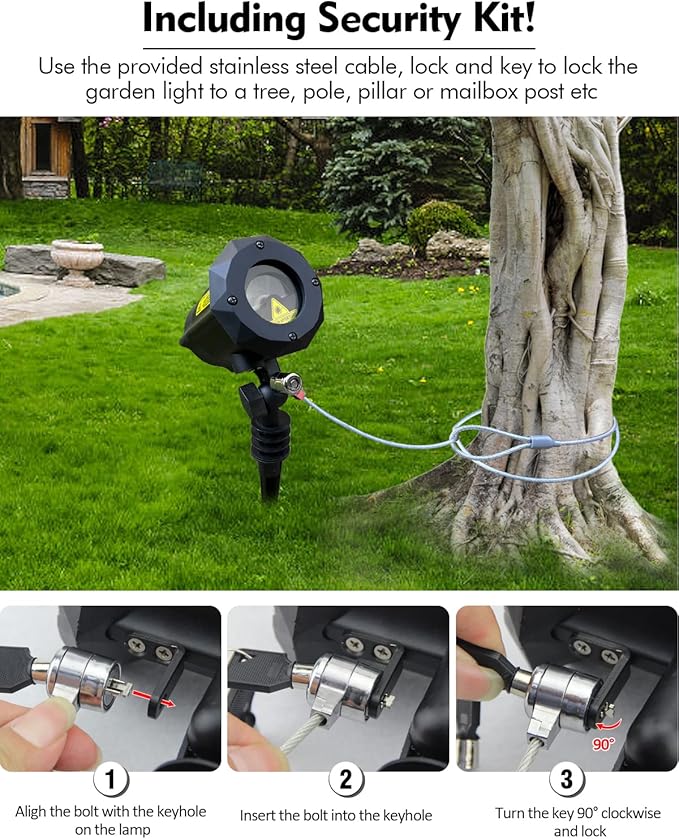 Poeland Christmas Moving Laser Lights, Garden Projector Lights 30 Patterns, Decorative Lights for Indoor, Outdoor, Home, Garden