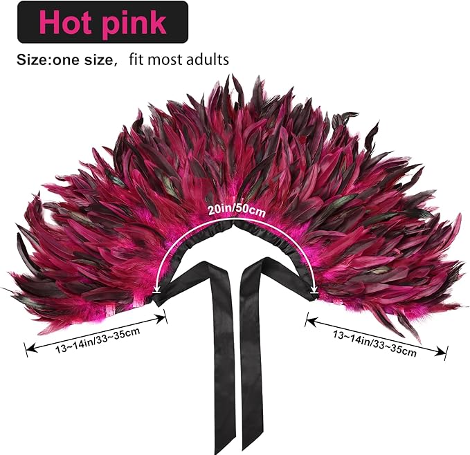 Gothic Natural Feather Shrug Feather Shawl Wrap Cape Victorian Collar for Halloween Cosplay Party Costume Accessories