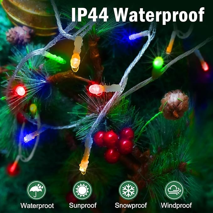 SAUIRS 600FT 1500 LED Christmas Lights Outdoor String Lights with 8 Modes Timer Waterproof Fairy Light Plug in for Outside Indoor Party Xmas Palm Tree Yard Wedding Decorations(Multicolor)