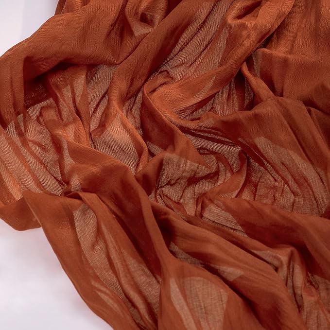 Socomi Fall Thanksgiving Cheesecloth Table Runner 3pcs Terracotta Boho Rustic Gauze 120 inch 10FT Cheese Cloth Runner for Wedding Party Baby Shower Birthday Home Decor Holiday Decorations