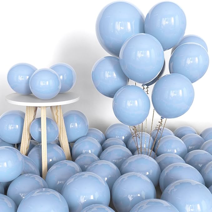 Labeol 151PCS Light Blue Balloons 18/12/10/5 Inch Blue Balloons Party Latex Balloons Garland Balloon Arch for Birthday Baby Shower Wedding Bachelorette Anniversary Halloween Decorations