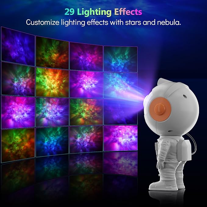 Rossetta Astronaut Galaxy Projector, Star Projector for Kids with Remote Control and Auto Timer, Night Light Projector for Bedroom, Living Room, Christmas, Birthday