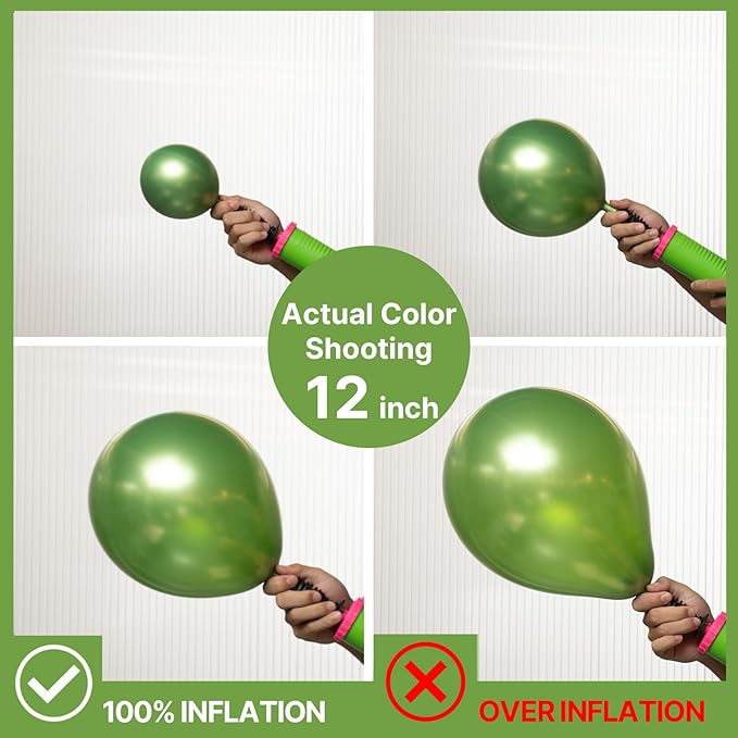 PartyWoo Green Balloons, 85 pcs Metallic Apple Green Balloons Different Sizes Pack of 18 Inch 12 Inch 10 Inch 5 Inch for Balloon Garland or Balloon Arch as Birthday Decorations, Wedding Decoration