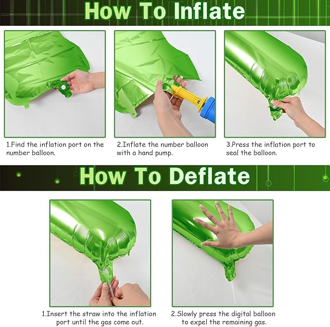 40 Inch Balloon Number 9 Green, Large Foil Number Balloons Set 0-9, Digital 9 Helium Balloons for Girls Boys Men Women 9th Jungle Football Birthday Anniversary Graduation Christmas Party Decoration
