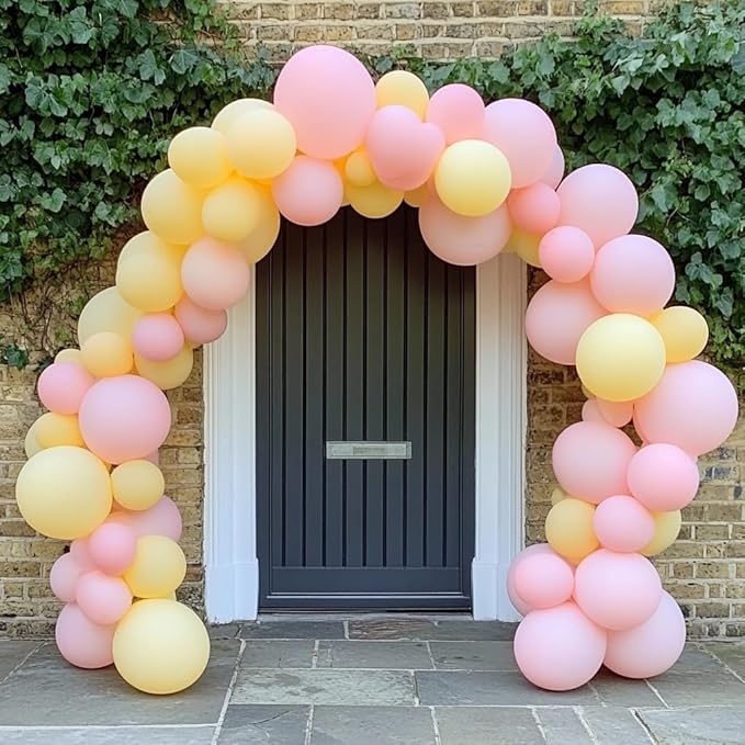 Yellow Balloons, 60 pcs Pastel Yellow Balloons 12 Inch Latex Balloon for Themed Birthday Party Decoration, Family Gathering, Summer Party, Holiday Decoration and Balloon Garland