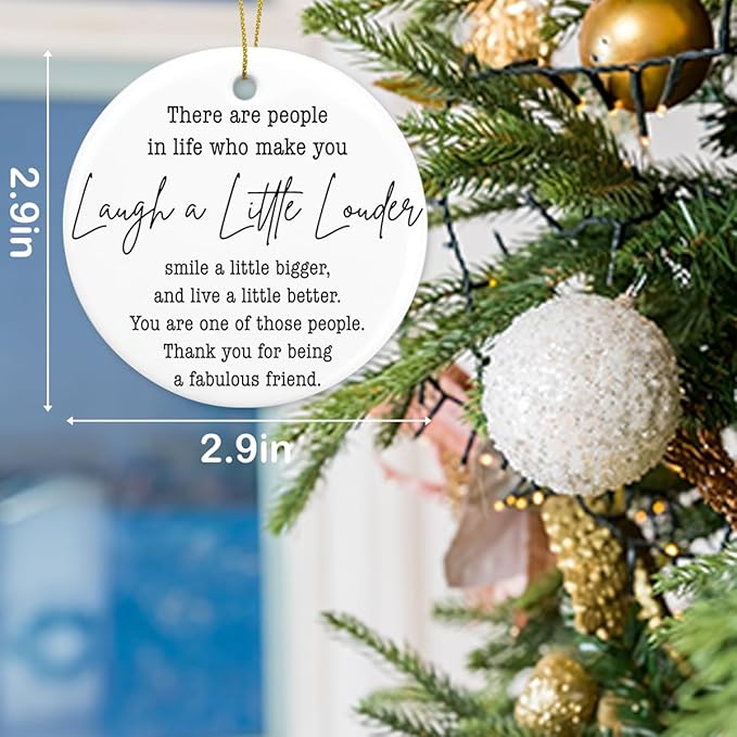 Friends Christmas Ornament Best Friend Ornaments Gifts for Women Men Friendship Sister Christmas Ceramic Xmas Tree Ornament Decorations
