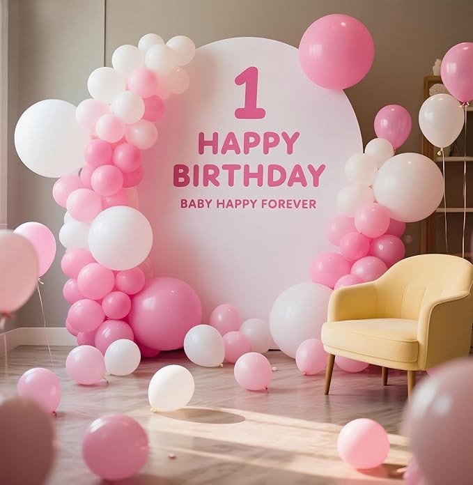 Pink Balloons 145pcs Different Sizes 5in 10in 12in 18in Pink Round Latex Balloon Helium Arch Kit Garland for Wedding Valentines Day Baby Shower Birthday Party Decoration