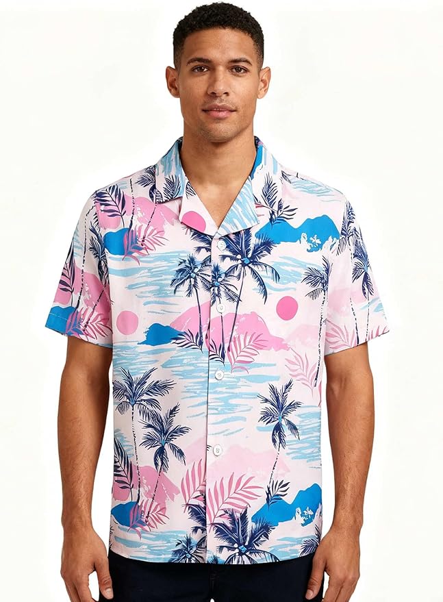Cromoncent Matching Hawaiian Outfits for Family, Dad and Son Matching Luau Beach Tropical Shirts Mommy Daughter Tropical Sets