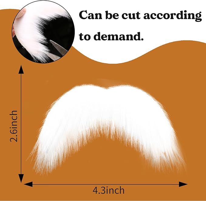 Self Adhesive Fake Mustache, Novelty, Walrus False Facial Hair for Adults, Costume Accessory for Halloween