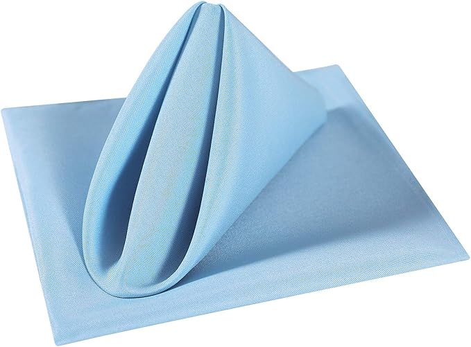 Cloth Napkins 20x20 inch Washable Polyester Dinner Napkins Soft Table Napkins for Wedding Party Dining Banquet(Blue Mist,25PCS)