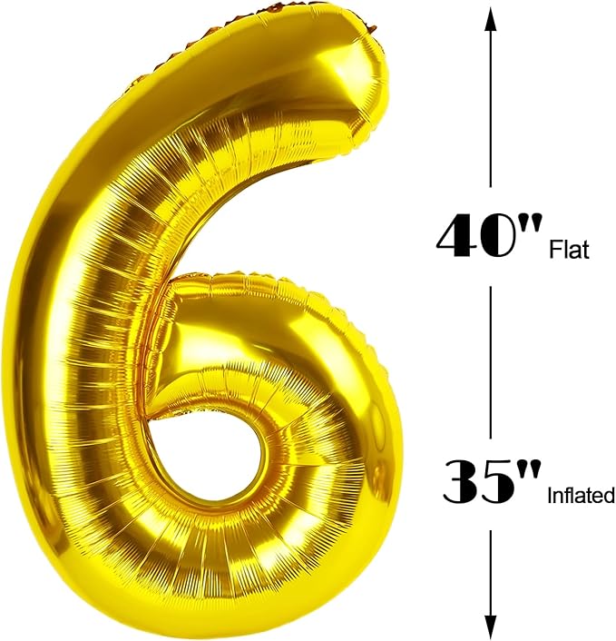 40 Inch Gold Mylar Foil Number 26 Birthday Balloon, Digital Balloons for 26 Men Women Party Decorations Supplies, Big Helium Balloon Numbers for 26 Anniversary Graduation