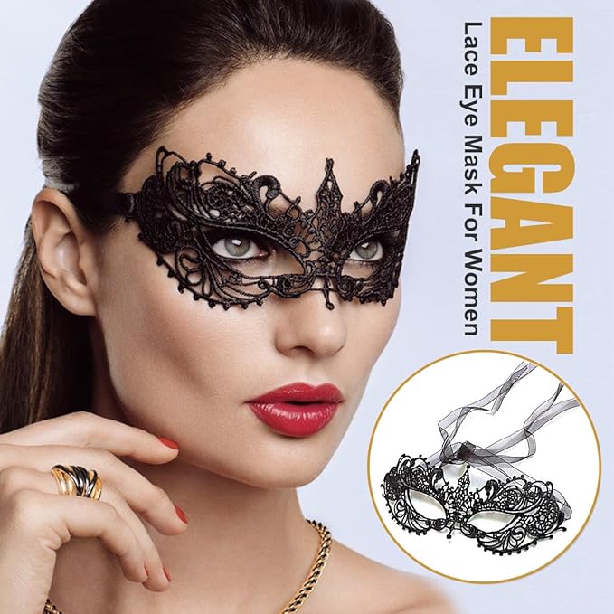 MYMENU Masquerade Mask for Couples Women Metal Rhinestone Venetian Party Evening Prom ball