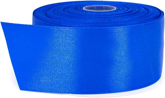 Royal Blue Satin Ribbon, 2 Inches x 50 Yards, Double Face Solid Color, Thick and Durable Ribbon Roll for Gift Wrapping, Crafts, Hair and Multiple Decorations