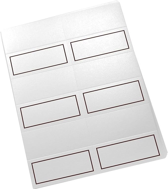 Single Line Border Printable Place Cards, Chocolate (Choose Color), Set of 150 (25 Sheets), Laser & Inkjet Printers - Wedding, Party, Dinner, and Special Events - Made in the USA