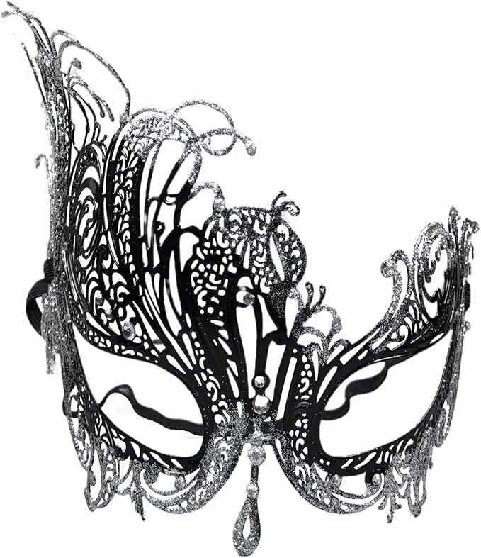 Masquerade Mask for Couple Mardi Gras Venetian Party Mask Set Halloween Costume Accessory
