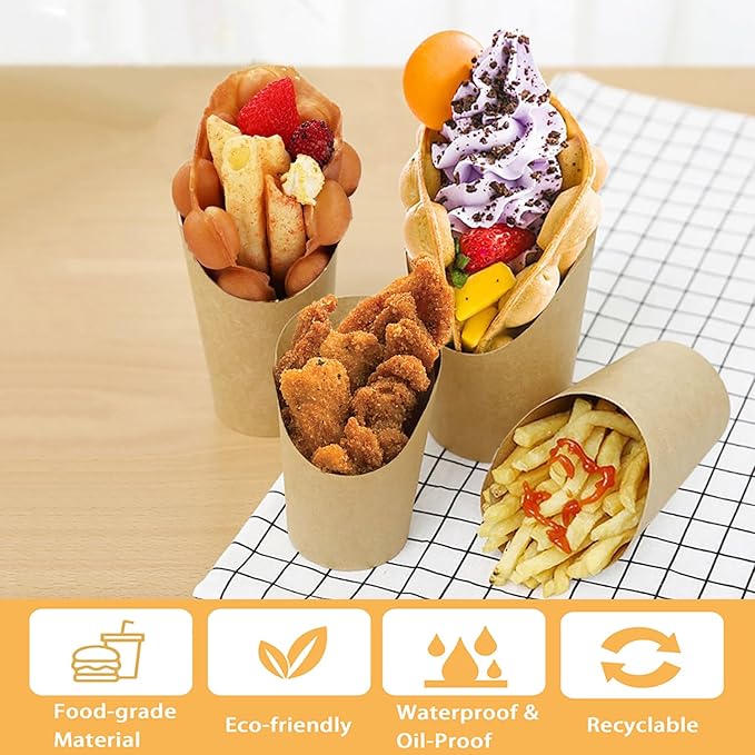 60 PCS 14 oz Disposable Charcuterie Cups Set with 200 Cocktail Skewers, 60 Portable Bags, 60Labels, Individual Brown Kraft Paper Appetizer French Fry Holders Snack Boxes for Parties
