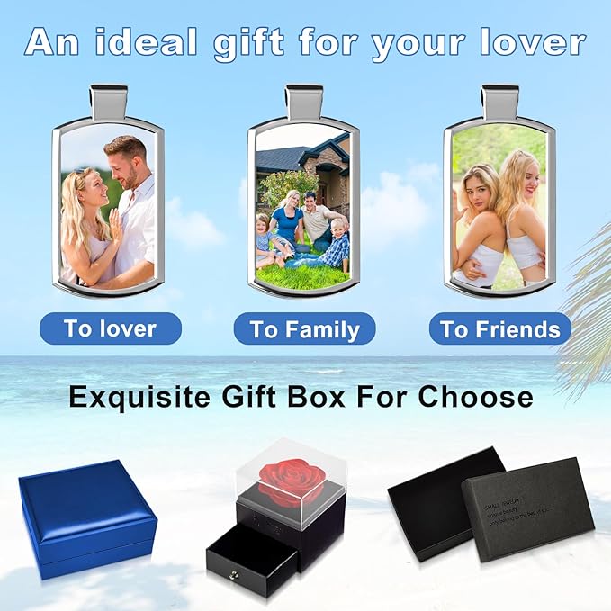 Double Side Custom Keychain with Picture Personalized Engraving Photo Text Customized Gifts for Men Women