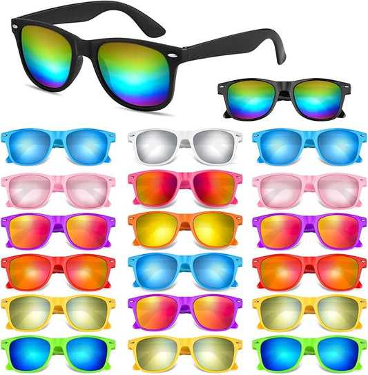 Morcheiong 10-60 Pack Neon Party Sunglasses Unisex Retro Style Party Favors Birthday Beach Pool Party Supplies, 10 Colors