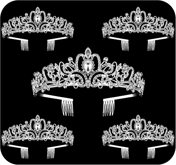 Crystal Tiara Crowns For Women Girls Princess Elegant Crown with Combs Women's Headbands Bridal Wedding Prom Birthday Party