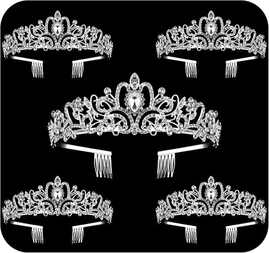 Crystal Tiara Crowns For Women Girls Princess Elegant Crown with Combs Women's Headbands Bridal Wedding Prom Birthday Party