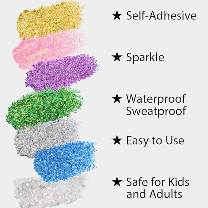 Mysense Green Body Glitter Stick, Christmas Face Hair Glitter, Stocking Stuffers, Festival Rave Outfit for Women, St Patricks Day Accessories, Sparkling Mermaid Sequins Chunky Glitter Makeup, 0.56oz