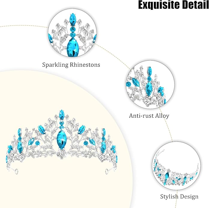 TAROSE Crowns for Women and Girls, Queen Crystal Gold Silver Tiaras with White Rhinestone and Combs, Goddess Crown for Wedding Bride Birthday Princess Bridal Shower Hair Accessories for Women