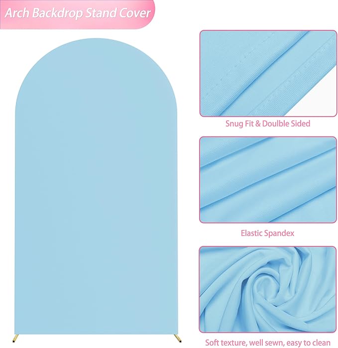 Wokceer 7.2 FT Wedding Arch Backdrop Stand and Arch Cover Metal Arch Stand with Arch Stand Cover for Birthday Party Wedding Ceremony Bridal Baby Shower Event Decor