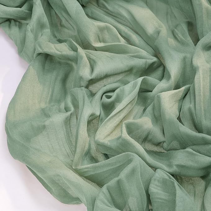 Socomi Sage Green Cheesecloth Table Runner Fall Thanksgiving Boho Rustic Farmhouse Gauze 120 inch 10FT Cheese Cloth Runner for Wedding Party Baby Shower Birthday Home Decor Holiday Decorations