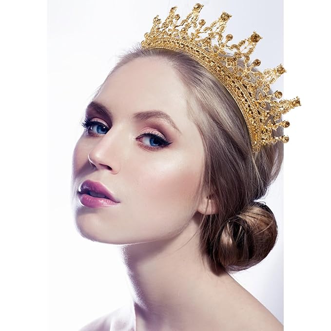 COCIDE Gold Tiara for Women Crystal Crown for Women Rhinestones Queen Hair Accessories for Bride Wedding Birthday Party Bridesmaids Bridal Prom Halloween Costume Cosplay Christmas Gift…