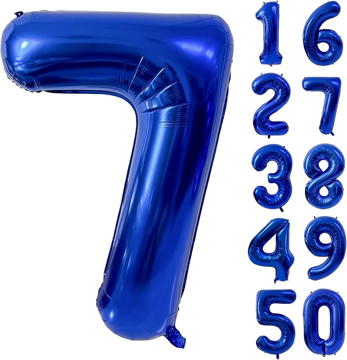 40 inch Navy Blue Number Balloon Dark Blue 7 Balloons Giant Foil Helium Balloons Blue Number 7 Balloon for 7th Birthday Party Decorations