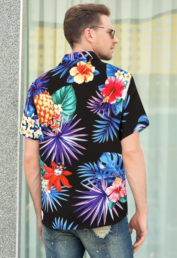 Cromoncent Matching Hawaiian Outfits for Family, Dad and Son Matching Luau Beach Tropical Shirts Mommy Daughter Tropical Sets