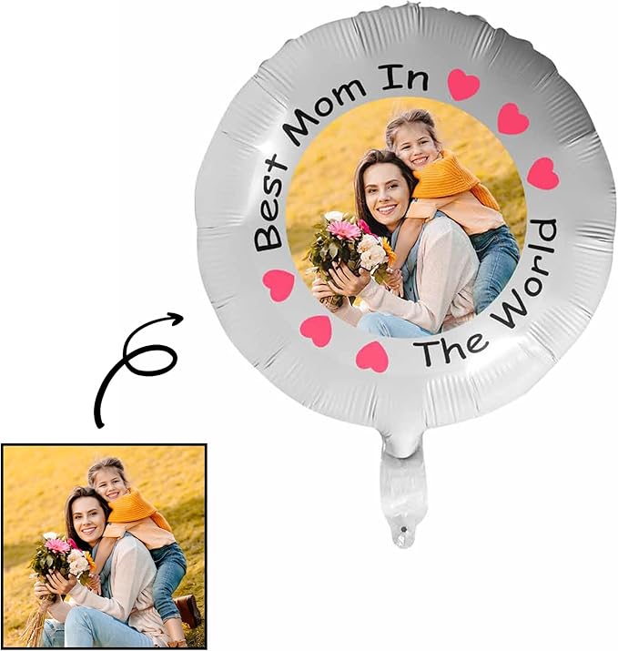 DIYKST Custom 18" Balloons with Logo Personalized Balloon with Photo Text Face on Balloon Design Your Own Balloons