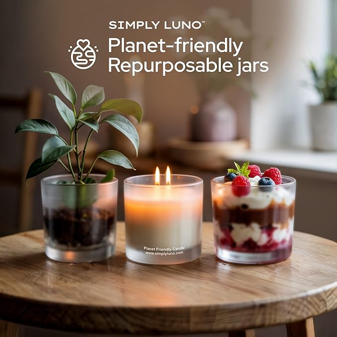 Tropical Getaway - Coconut & Grapefruit Scented Candle – 14oz Soy Wax – Fresh Candle for Home – 50+ Hour Burn – Eco Friendly Gift Box in Reusable Glass Jar with Bamboo Lid