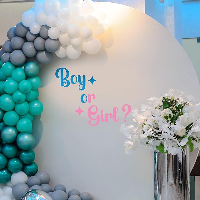 EGD Boy or Girl Vinyl Decal | Gender Reveal Party Backdrop Sticker | Fun Wall Decor for Baby Showers & Gender Reveal Celebrations | One Size, Bold Color (C. BOY OR Girl)